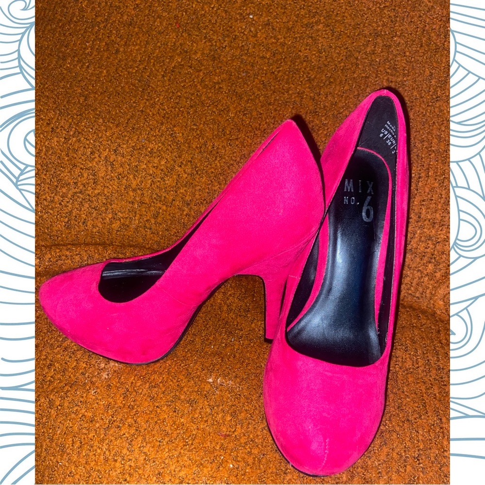 Mix No. 6- Suede Hot Pink Heels